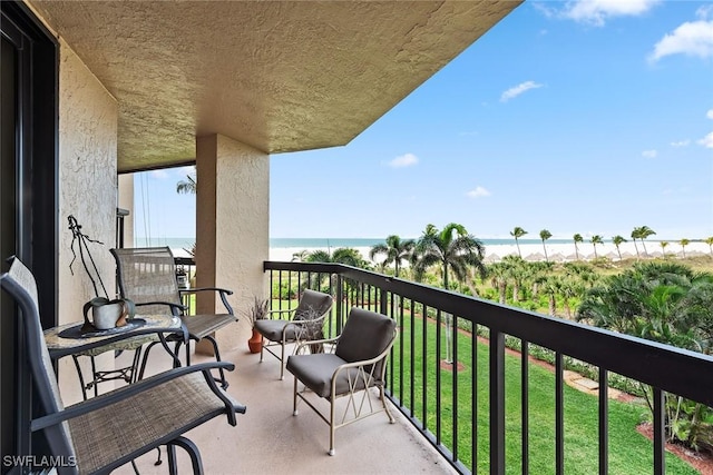 balcony with a water view