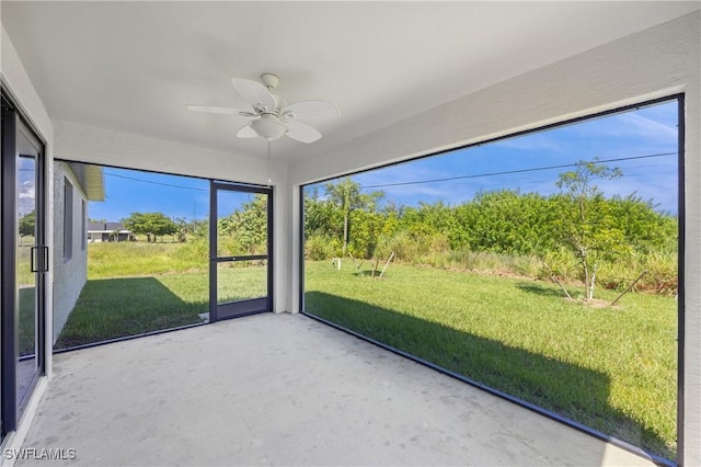 2611 NE 22nd Ave, Cape Coral, FL 33909 - unfurnished sunroom with ceiling fan