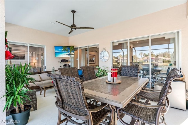 24800 Hollybrier Ln, Bonita Springs, FL 34134 - view of patio with outdoor dining space and a ceiling fan