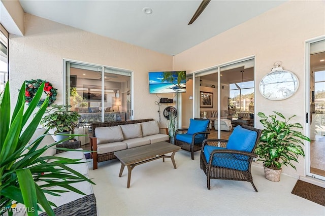 view of patio with an outdoor hangout area