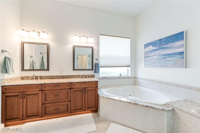 24800 Hollybrier Ln, Bonita Springs, FL 34134 - bathroom featuring double vanity and a bath