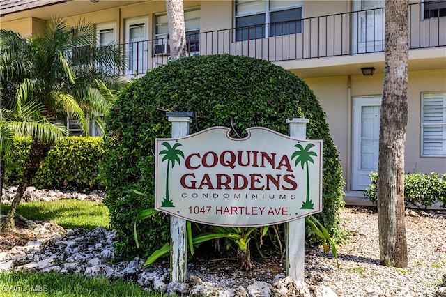 view of community sign