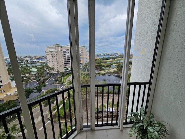 balcony with a water view