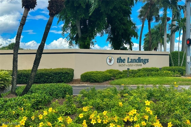 view of community sign