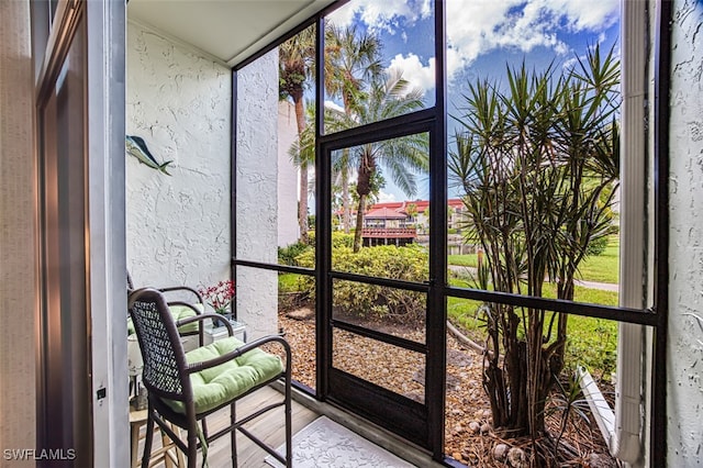 view of sunroom