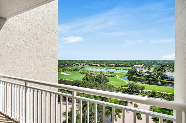 balcony with a water view