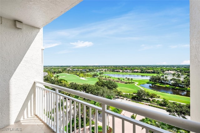 balcony with a water view