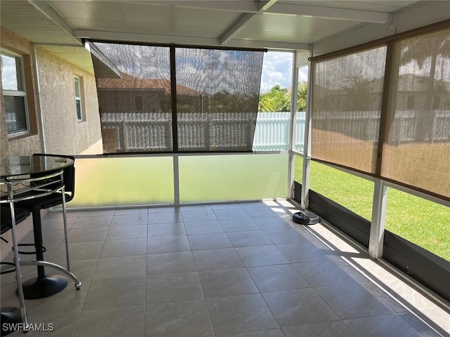 view of unfurnished sunroom