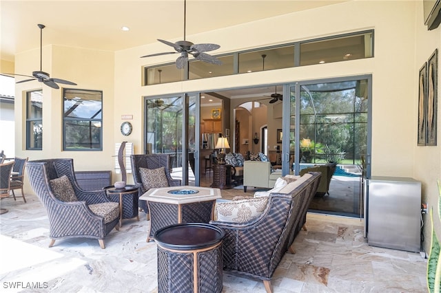 view of patio / terrace featuring outdoor lounge area and ceiling fan