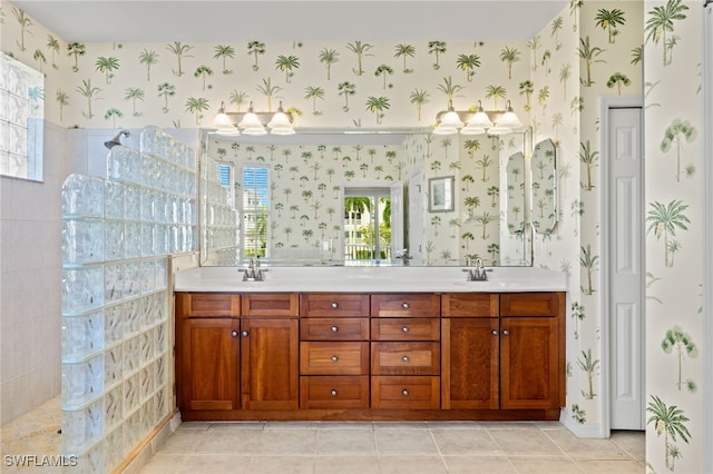 bathroom featuring vanity and tile patterned floors