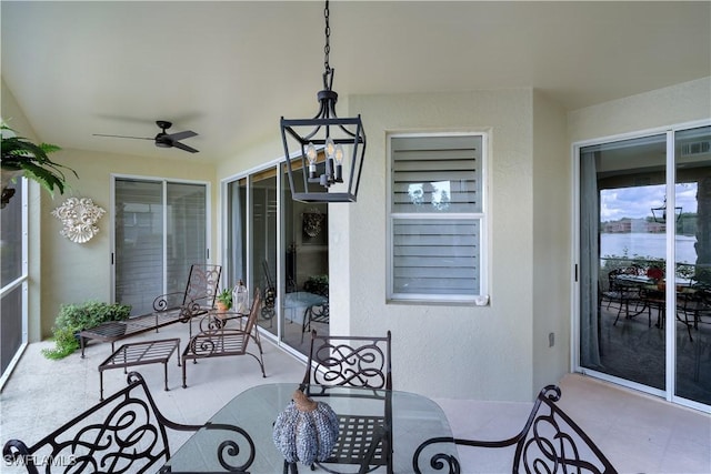 view of patio / terrace with ceiling fan