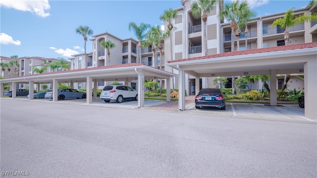 view of parking featuring a carport