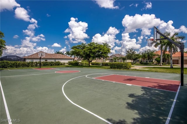 view of sport court featuring community basketball court