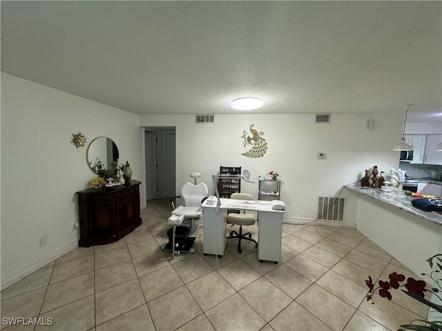 interior space featuring light tile patterned floors