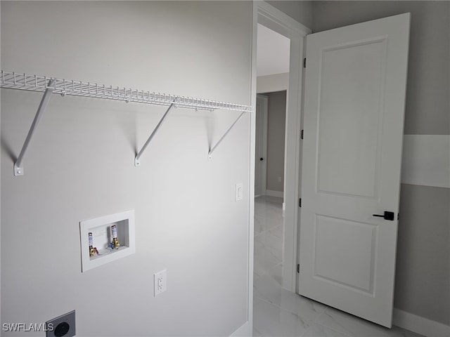 laundry area with hookup for a washing machine and hookup for an electric dryer