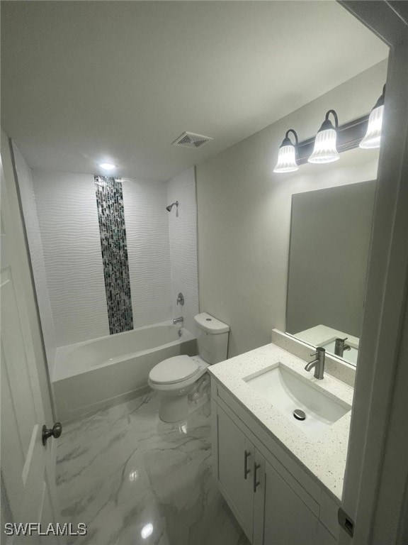 full bathroom with vanity, toilet, and shower / tub combo with curtain