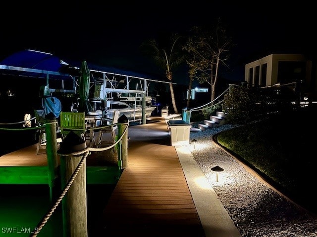 view of dock area