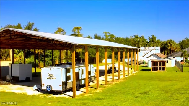 view of community featuring a lawn