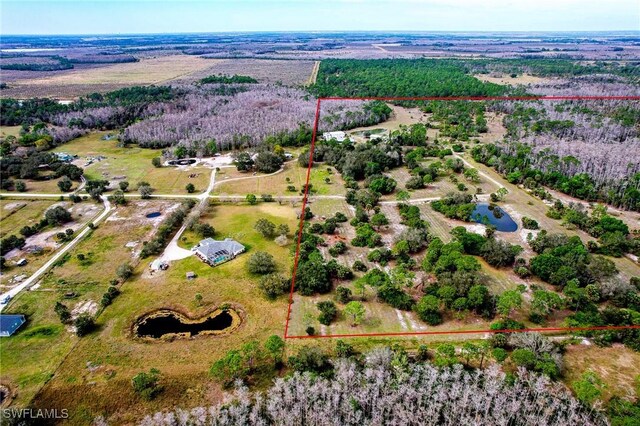 17800 Grand Chenier Rd, Fort Myers, FL 33913 - overview of rural landscape with property boundaries highlighted