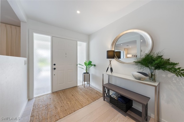 entryway featuring light wood-type flooring