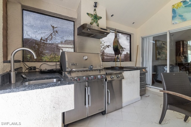 view of patio / terrace with grilling area and sink