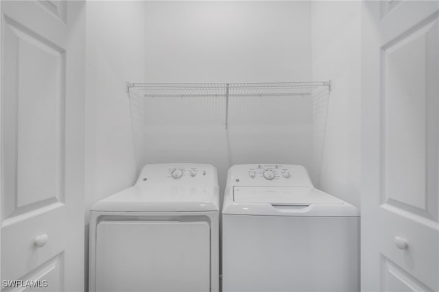 laundry room featuring washer and dryer