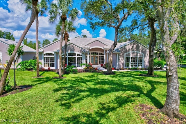 exterior space with a front yard