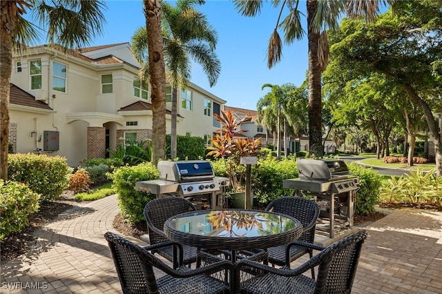 view of patio with grilling area