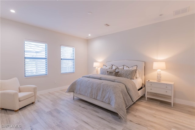 bedroom featuring light hardwood / wood-style flooring