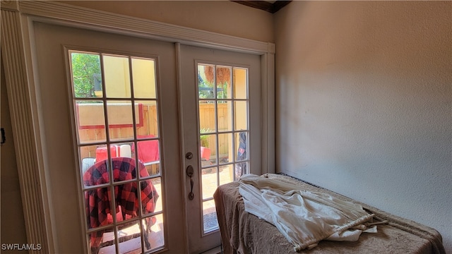 doorway with french doors