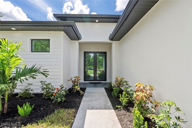 entrance to property with french doors