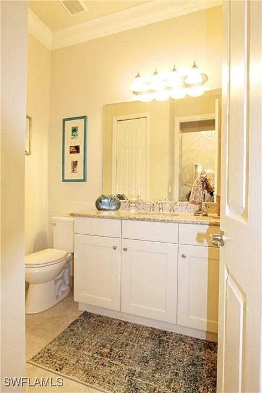 11599 Meadowrun Cir, Fort Myers, FL 33913 - bathroom featuring crown molding, vanity, and toilet