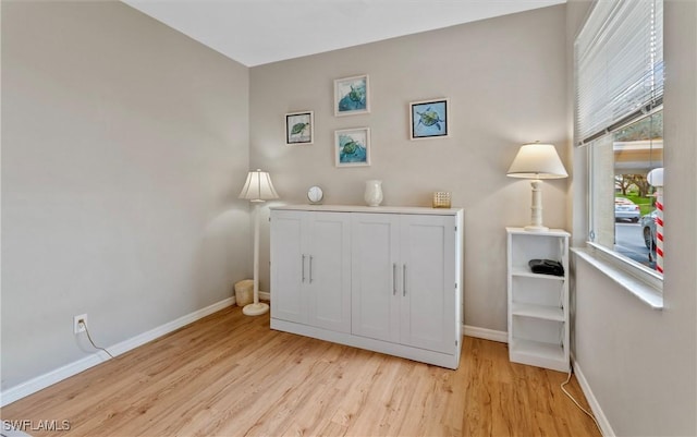 bedroom featuring light wood-type flooring