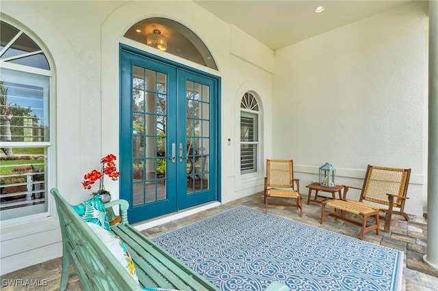 view of exterior entry with french doors