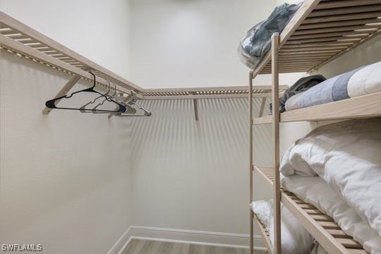 spacious closet featuring hardwood / wood-style floors