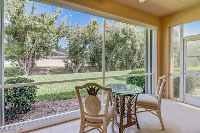 view of sunroom