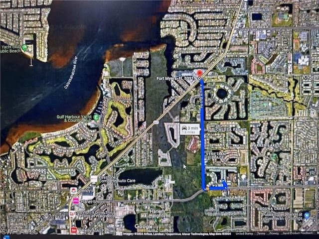 aerial view of property's location