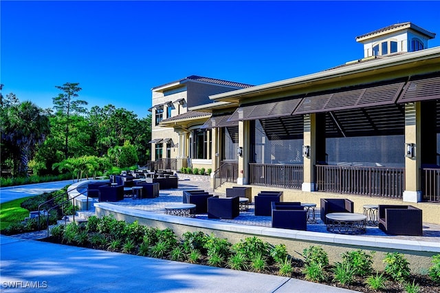 view of patio with an outdoor hangout area