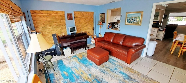 view of tiled living room