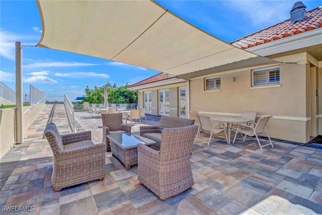 view of patio / terrace with an outdoor living space