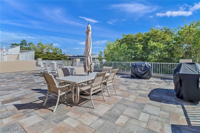 view of patio with area for grilling