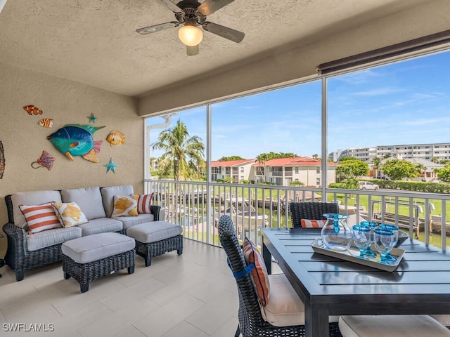 1105 Gayer Way Unit A-202, Marco Island, FL 34145 - sunroom / solarium featuring ceiling fan