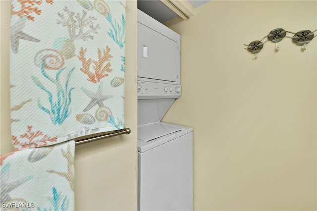 14987 Rivers Edge Ct Unit 139, Fort Myers, FL 33908 - laundry room featuring stacked washing machine and dryer