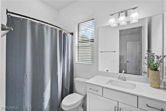 bathroom with toilet and vanity