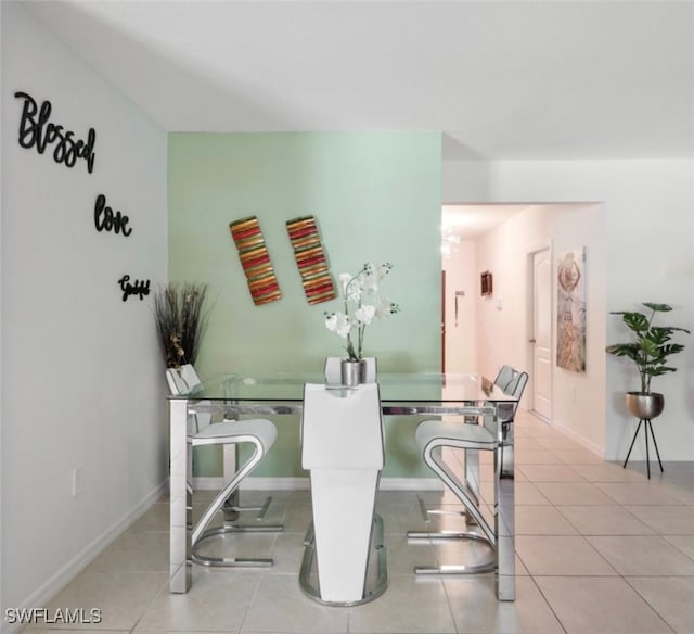 view of tiled dining area