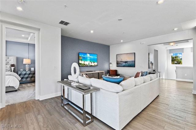 living room featuring hardwood / wood-style flooring