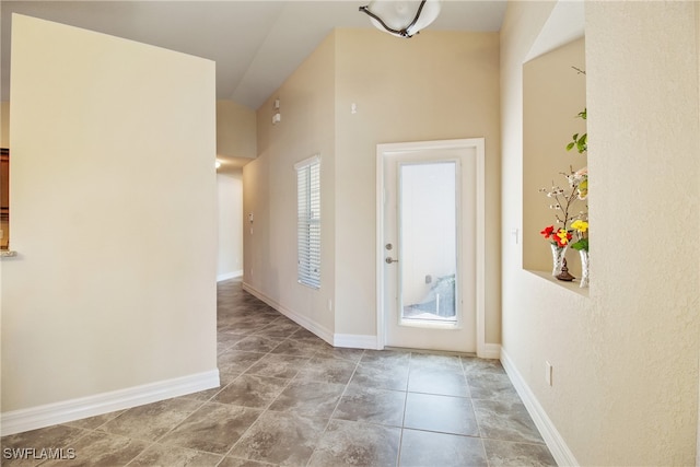 foyer with tile patterned floors