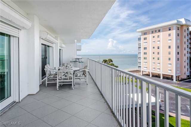 balcony with a water view