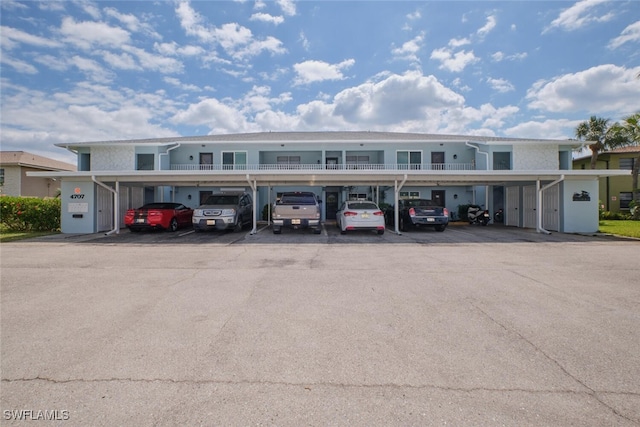 view of covered parking lot