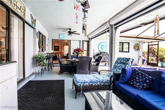 view of patio / terrace with outdoor lounge area and ceiling fan